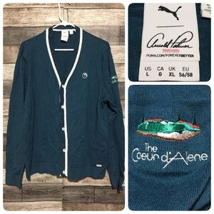 Puma Arnold Palmer Cardigan Sweater Men’s L Blue Button Front The Corurde Alene